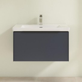 Тумба під раковину Villeroy & Boch Subway 3.0 77,2х42,9 см ДСП/алюміній морський синій/чорний вулкан C573L1VQ