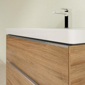 Тумба під раковину Villeroy & Boch Subway 3.0 77,2х57,6 см ДСП/алюміній дуб канзас C574L0RH