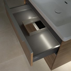 Тумба під раковину Villeroy & Boch Subway 3.0 77,2х57,6 см ДСП/алюміній дуб канзас C574L0RH