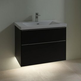 Тумба під раковину Villeroy & Boch Subway 3.0 77,2х57,6 см ДСП/алюміній чорний вулкан C574L0VL