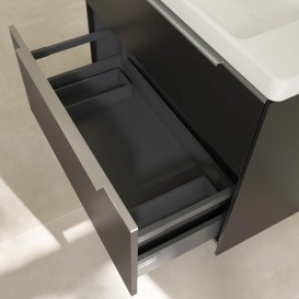 Тумба під раковину Villeroy & Boch Subway 3.0 77,2х57,6 см ДСП/алюміній чорний вулкан C574L0VL