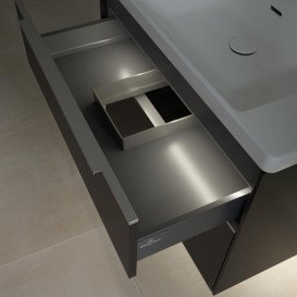 Тумба під раковину Villeroy & Boch Subway 3.0 77,2х57,6 см ДСП/алюміній чорний вулкан C574L0VL