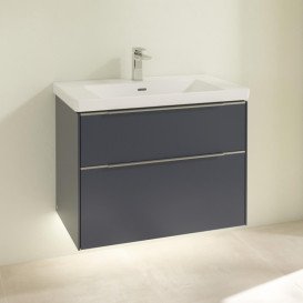 Тумба под раковину Villeroy & Boch Subway 3.0 77,2х57,6 см ДСП/алюминий морской синий C574L0VQ