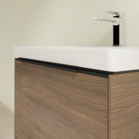 Тумба под раковину Villeroy & Boch Subway 3.0 62,2х42,9 см ДСП/алюминий дуб аризона/черный вулкан C575L1VH