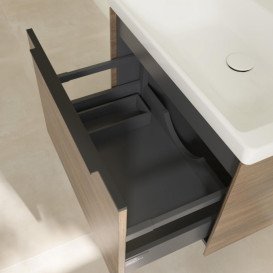 Тумба под раковину Villeroy & Boch Subway 3.0 62,2х42,9 см ДСП/алюминий дуб аризона/черный вулкан C575L1VH