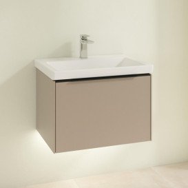 Тумба под раковину Villeroy & Boch Subway 3.0 62,2х42,9 см ДСП/алюминий тауп/черный вулкан C575L1VM