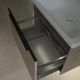 Тумба под раковину Villeroy & Boch Subway 3.0 62,2х42,9 см ДСП/алюминий тауп/черный вулкан C575L1VM