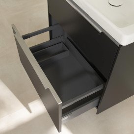 Тумба під раковину Villeroy & Boch Subway 3.0 62,2х57,6 см ДСП/алюміній чорний вулкан C576L0VL