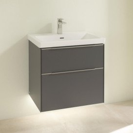 Тумба под раковину Villeroy & Boch Subway 3.0 62,2х57,6 см ДСП/алюминий графит C576L0VR