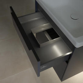 Тумба под раковину Villeroy & Boch Subway 3.0 62,2х57,6 см ДСП/алюминий морской синий/черный вулкан C576L1VQ