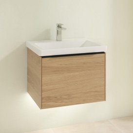 Тумба под раковину Villeroy & Boch Subway 3.0 57,2х42,9 см ДСП/алюминий дуб северный/черный вулкан C577L1VJ