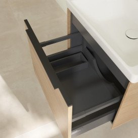 Тумба под раковину Villeroy & Boch Subway 3.0 57,2х42,9 см ДСП/алюминий дуб северный/черный вулкан C577L1VJ