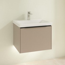 Тумба під раковину Villeroy & Boch Subway 3.0 57,2х42,9 см ДСП/алюміній тауп/чорний вулкан C577L1VM