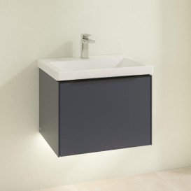 Тумба під раковину Villeroy & Boch Subway 3.0 57,2х42,9 см ДСП/алюміній морський синій/чорний вулкан C577L1VQ