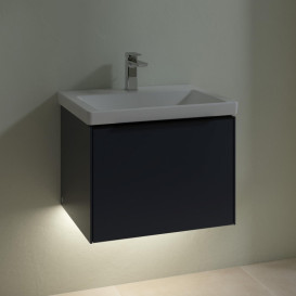 Тумба під раковину Villeroy & Boch Subway 3.0 57,2х42,9 см ДСП/алюміній морський синій/чорний вулкан C577L1VQ