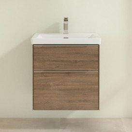 Тумба під раковину Villeroy & Boch Subway 3.0 57,2х57,6 см ДСП/алюміній дуб аризона C578L0VH