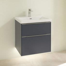 Тумба под раковину Villeroy & Boch Subway 3.0 57,2х57,6 см ДСП/алюминий морской синий C578L0VQ