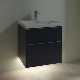 Тумба под раковину Villeroy & Boch Subway 3.0 57,2х57,6 см ДСП/алюминий морской синий C578L0VQ