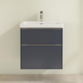 Тумба под раковину Villeroy & Boch Subway 3.0 57,2х57,6 см ДСП/алюминий морской синий C578L0VQ