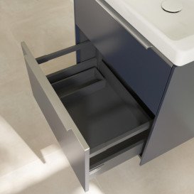 Тумба под раковину Villeroy & Boch Subway 3.0 57,2х57,6 см ДСП/алюминий морской синий C578L0VQ