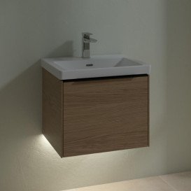 Тумба под раковину Villeroy & Boch Subway 3.0 52,3х42,9 см ДСП/алюминий дуб северный/черный вулкан C579L1VJ