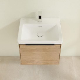 Тумба под раковину Villeroy & Boch Subway 3.0 52,3х42,9 см ДСП/алюминий дуб северный/черный вулкан C579L1VJ