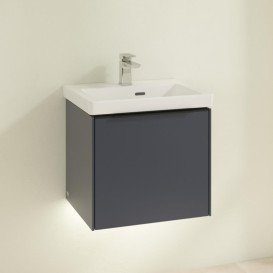 Тумба под раковину Villeroy & Boch Subway 3.0 47,3х42,9 см ДСП/алюминий морской синий/черный вулкан C580L1VQ