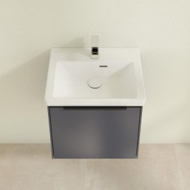 Тумба под раковину Villeroy & Boch Subway 3.0 47,3х42,9 см ДСП/алюминий морской синий/черный вулкан C580L1VQ