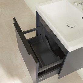 Тумба под раковину Villeroy & Boch Subway 3.0 47,3х42,9 см ДСП/алюминий морской синий/черный вулкан C580L1VQ