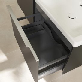 Тумба під раковину Villeroy & Boch Subway 3.0 127,2х42,9 см ДСП/алюміній вулкан чорний C56700VL