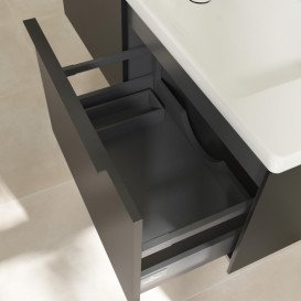 Тумба под раковину Villeroy & Boch Subway 3.0 127,2х42,9 см ДСП/алюминий черный вулкан/черный вулкан C60101VL