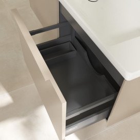 Тумба під раковину Villeroy & Boch Subway 3.0 127,2х42,9 см ДСП/алюміній тауп/монохром C60102VM