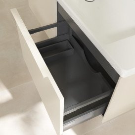 Тумба під раковину Villeroy & Boch Subway 3.0 127,2х42,9 см ДСП/алюміній сірий кашемир/монохром C60102VN