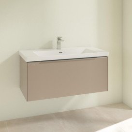 Тумба під раковину Villeroy & Boch Subway 3.0 97,3х42,9 см ДСП/алюміній тауп C56900VM