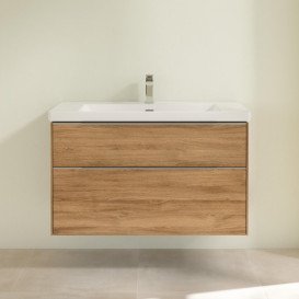 Тумба під раковину Villeroy & Boch Subway 3.0 97,3х57,6 см ДСП/алюміній дуб канзас C57000RH