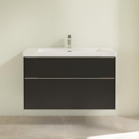 Тумба під раковину Villeroy & Boch Subway 3.0 97,3 х57,6 см ДСП/алюміній чорний вулкан C57000VL