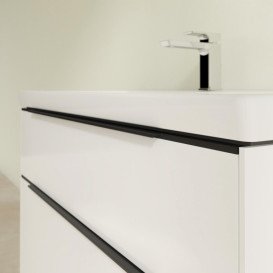 Тумба под раковину Villeroy & Boch Subway 3.0 97,3х57,6 см ДСП/алюминий чистый белый/черный вулкан C57001VF