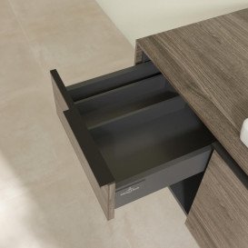 Тумба під раковину Villeroy & Boch Subway 3.0 100х42,3 см ДСП/алюміній дуб кам'яний/чорний вулкан C57101RK