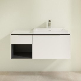 Тумба под раковину Villeroy & Boch Subway 3.0 100х42,3 см ДСП/алюминий чистый белый/черный вулкан C57101VF