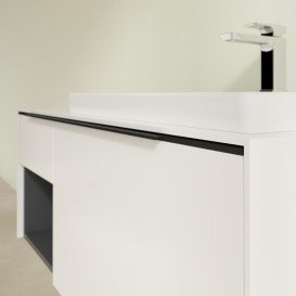 Тумба под раковину Villeroy & Boch Subway 3.0 100х42,3 см ДСП/алюминий чистый белый/черный вулкан C57101VF