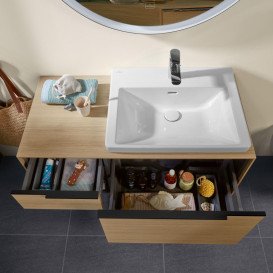 Тумба під раковину Villeroy & Boch Subway 3.0 100х42,3 см ДСП/алюміній морський синій/чорний вулкан C57101VQ