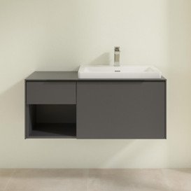 Тумба під раковину Villeroy & Boch Subway 3.0 100х42,3 см ДСП/алюміній графіт/чорний вулкан C57101VR