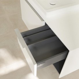 Тумба під раковину Villeroy & Boch Subway 3.0 100х42,3 см ДСП/алюміній білий діамант C57200VE