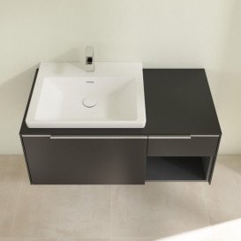 Тумба під раковину Villeroy & Boch Subway 3.0 100х42,3 см ДСП/алюміній чорний вулкан C57200VL