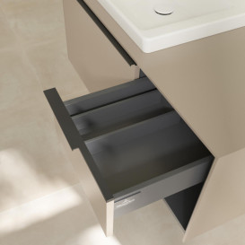 Тумба під раковину Villeroy & Boch Subway 3.0 100х42,3 см ДСП/алюміній тауп/чорний вулкан C57201VM