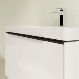 Тумба под раковину Villeroy & Boch Subway 3.0 77,2х42,9 см ДСП/алюминий белый бриллиант/черный вулкан C57301VE