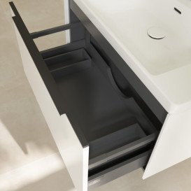 Тумба под раковину Villeroy & Boch Subway 3.0 77,2х42,9 см ДСП/алюминий белый бриллиант/черный вулкан C57301VE