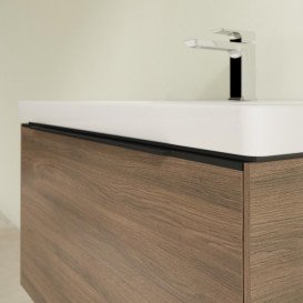 Тумба под раковину Villeroy & Boch Subway 3.0 77,2х42,9 см ДСП/алюминий дуб аризона/черный вулкан C57301VH