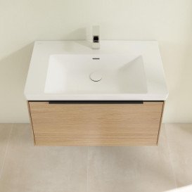 Тумба под раковину Villeroy & Boch Subway 3.0 77,2х42,9 см ДСП/алюминий дуб северный/черный вулкан C57301VJ