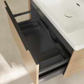 Тумба под раковину Villeroy & Boch Subway 3.0 77,2х42,9 см ДСП/алюминий дуб северный/черный вулкан C57301VJ